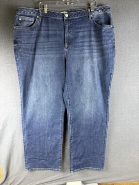 NWT Seven7 Women's Loose Straight Jean Leg Size 20W Blue Brand New